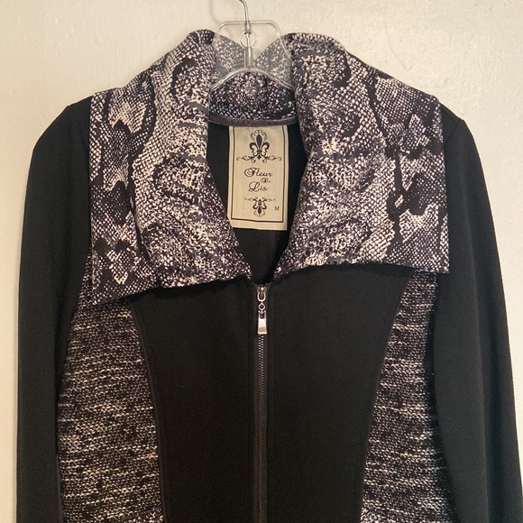 Fleur De Lis Fitted Zip Up Jacket - Picture 2 of 8